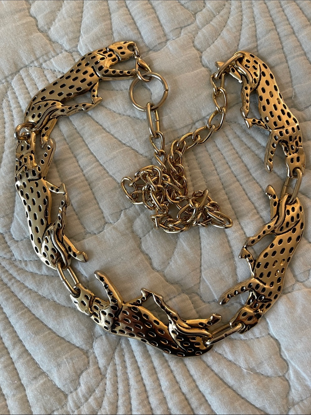 Gold panther leopard chain Link belt